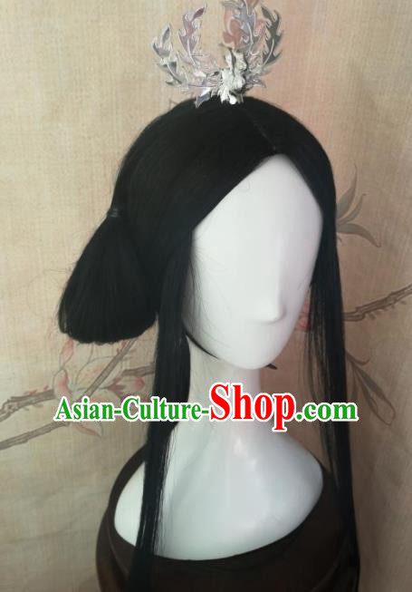 Chinese Traditional Cosplay Peri Princess Wigs Ancient Nobility Lady Wig Sheath Hair Accessories for Women