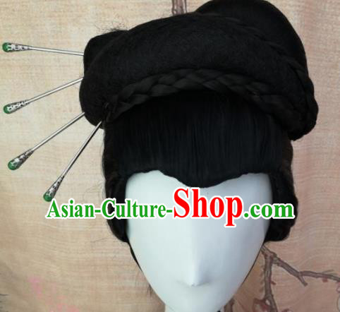 Chinese Traditional Cosplay Nobility Mistress Wigs Ancient Countess Wig Sheath Hair Accessories for Women