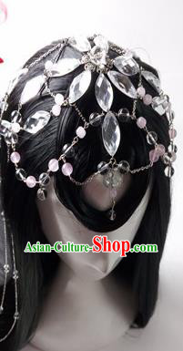 Chinese Traditional Cosplay Goddess Wigs Ancient Palace Princess Wig Sheath Hair Accessories for Women