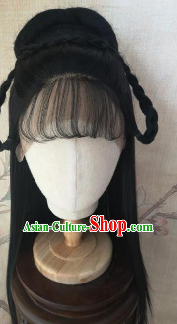 Chinese Traditional Cosplay Princess Wigs Ancient Nobility Lady Wig Sheath Hair Accessories for Women