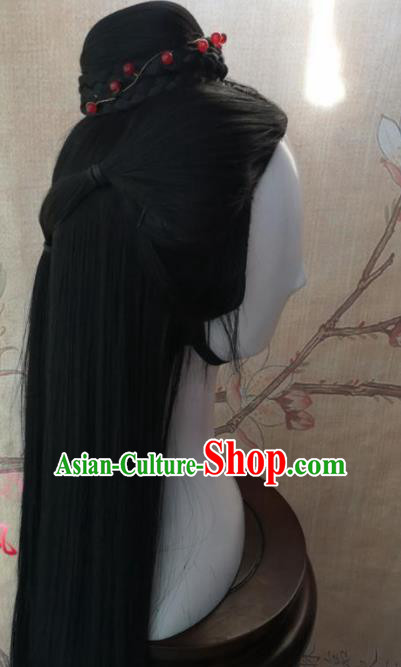 Chinese Traditional Cosplay The Legendary Swordsman Ren Yingying Wigs Ancient Swordswoman Wig Sheath Hair Accessories for Women