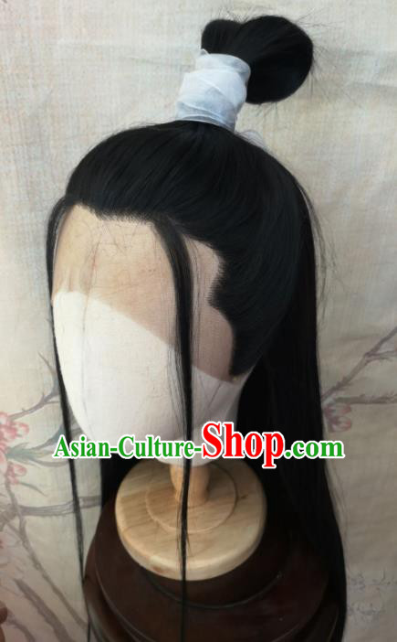 Traditional Chinese Cosplay Hanfu Nobility Childe Swordsman Wigs Ancient Prince Wig Sheath Hair Accessories for Men