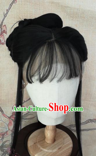Chinese Traditional Cosplay Goddess Hu Meiniang Wigs Ancient Female Swordsman Wig Sheath Hair Accessories for Women
