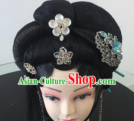 Chinese Beijing Opera Headgear Traditional Peking Opera Diva Wig Sheath and Hair Accessories for Women