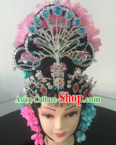 Chinese Beijing Opera Diva Headgear Traditional Peking Opera Princess Wig Sheath and Hair Accessories for Women