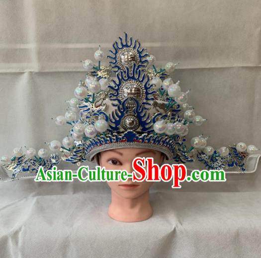 Chinese Beijing Opera Old Male Hat Traditional Peking Opera Prime Minister Helmet for Men