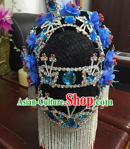 Chinese Beijing Opera Young Mistress Headgear Traditional Peking Opera Wig Sheath and Hair Accessories for Women