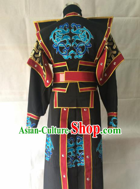 Chinese Beijing Opera Takefu Black Clothing Traditional Peking Opera Soldier Costume for Men