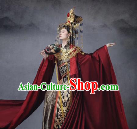 Ancient Chinese Drama Imperial Consort Hanfu Dress Traditional Qin Dynasty Queen Historical Costumes for Women