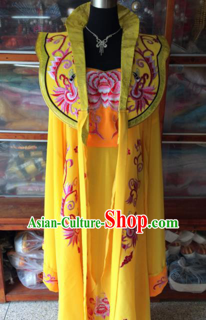 Chinese Beijing Opera Queen Yellow Dress Traditional Peking Opera Empress Costume for Women
