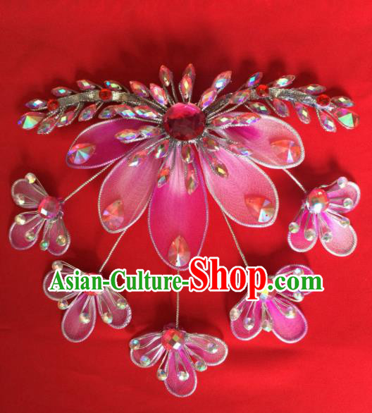 Chinese Beijing Opera Princess Hair Claw Hairpins Traditional Peking Opera Diva Hair Accessories for Women