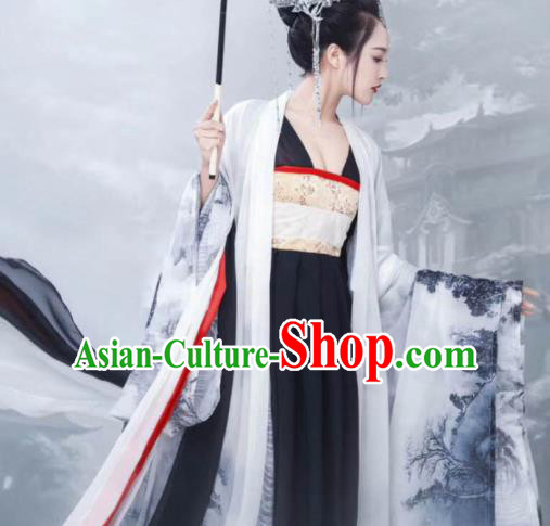 Chinese Ancient Imperial Concubine Black Hanfu Dress Traditional Tang Dynasty Imperial Consort Costumes for Women