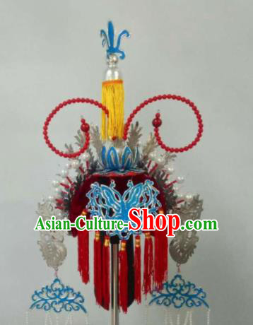 Chinese Beijing Opera Bride Phoenix Coronet Traditional Peking Opera Princess Hat Hair Accessories for Women