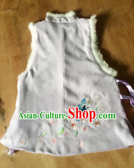 Chinese Ancient Nobility Lady Lilac Vest Traditional Ming Dynasty Princess Costume for Women