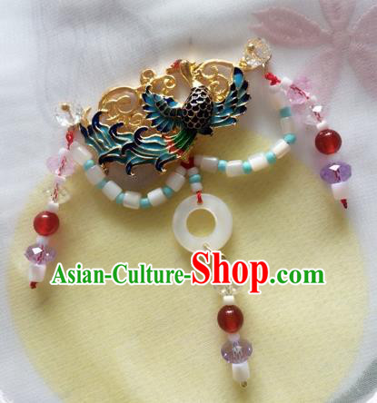 Chinese Ancient Princess Blueing Bird Necklace Traditional Court Lady Jewelry Accessories for Women