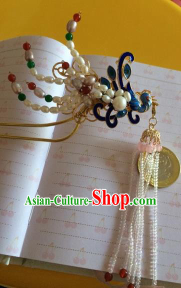 Chinese Ancient Princess Pearls Phoenix Hairpins Traditional Court Hair Accessories for Women