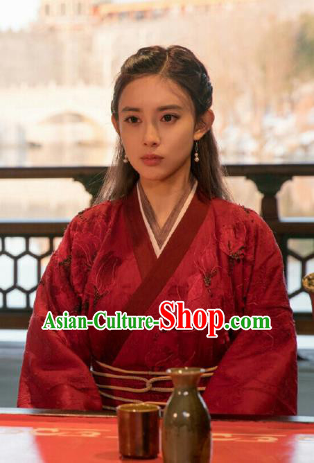 Ancient Chinese Drama Ever Night Traditional Tang Dynasty Taoism Swordsman Ye Hongyu Red Costumes for Women