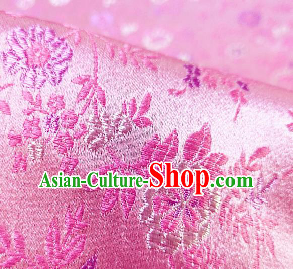 Asian Chinese Traditional Pattern Design Pink Brocade Cheongsam Fabric Silk Material