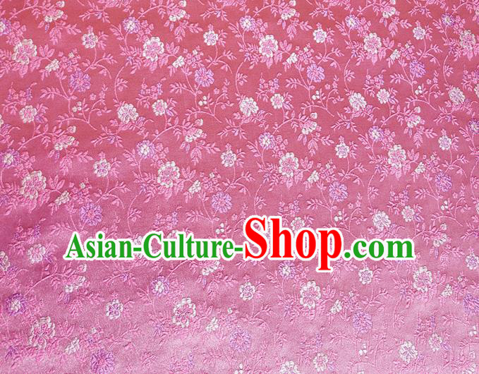 Asian Chinese Traditional Pattern Design Pink Brocade Cheongsam Fabric Silk Material