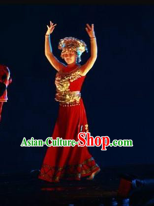 Chinese The Quest for Liu Sanjie Stage Performance Zhuang Nationality Dance Costumes for Women for Men