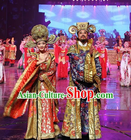 Chinese The Romantic Show of Songcheng Stage Show Emperor and Empress Costumes for Women for Men
