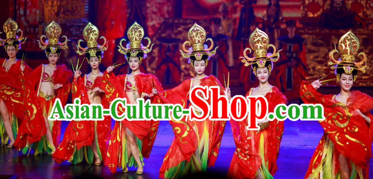 Chinese The Romantic Show of Songcheng Court Feast Dance Dress Stage Performance Costume for Women