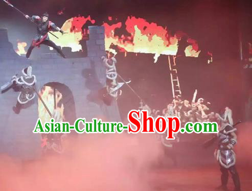 Chinese The Romantic Show of Songcheng Military Hardware Stage Performance Donald Dance Costume for Men