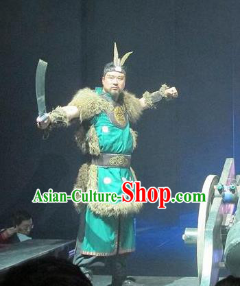 Chinese The Romantic Show of Songcheng Military General Stage Performance Dance Costume for Men
