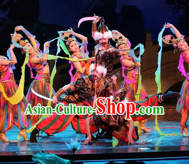 Chinese The Dream of Tang Dynasty General Stage Performance Dance Costume for Men