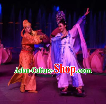 Chinese The Dream of Tang Dynasty Xuan Emperor and Consort Yang Stage Show Costumes for Women for Men