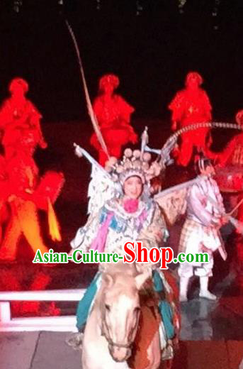 Chinese The Dream of Dongjing Song Dynasty Beijing Opera Yue Fei Stage Performance Costume for Men