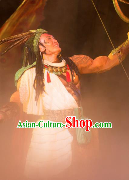 Chinese Chang E The Goddess of The Moon Primitive Tribe HouYi Stage Performance Dance Costume for Men