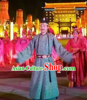 Chinese Chang An Impression Ancient Tang Dynasty Minister Stage Performance Dance Costume for Men