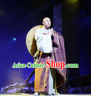 Chinese Dharma Legends in Famen Temple Ancient Tang Dynasty Buddhist Monk Cassock Stage Performance Costume for Men