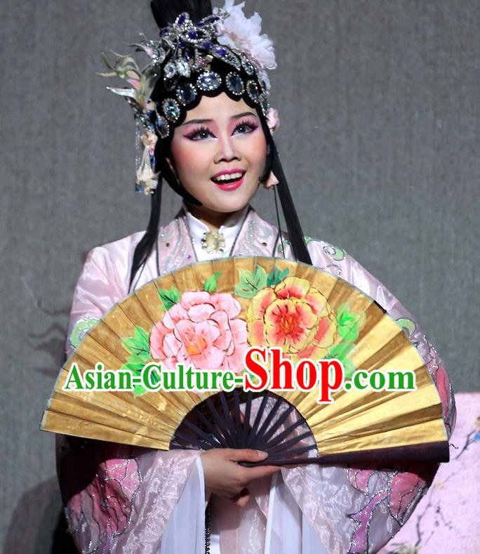 Chinese Magic Ganpo Impression Peking Opera Dance Pink Dress Stage Performance Costume and Headpiece for Women