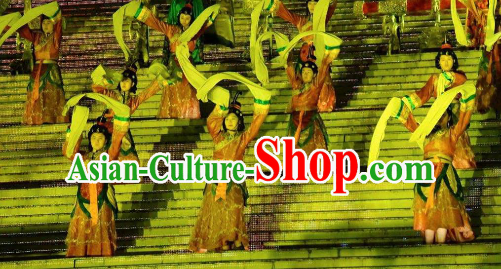 Chinese Mount Tai Worship Ceremony Han Dynasty Classical Dance Dress Stage Performance Costume for Women