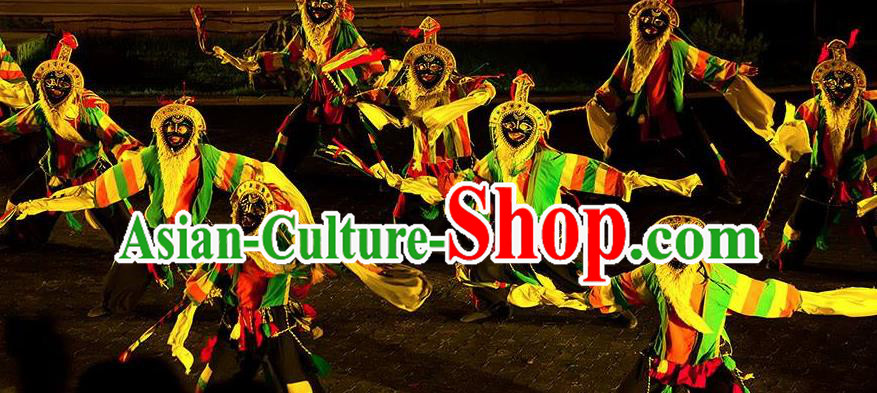 Chinese Kangxi Ceremony Qin Dynasty Shaman Dance Stage Performance Costume for Men