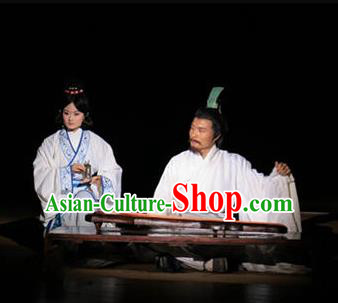 Chinese The Legend of Zhugeliang Three Kingdoms Military Counsellor Period Dance Stage Performance Costume for Men