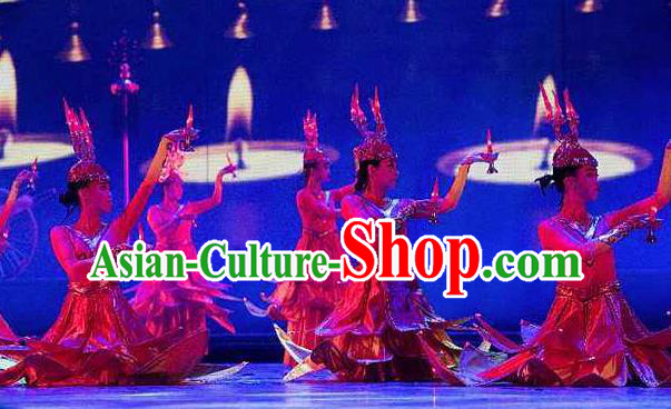 Chinese Impression of Going East To Native Land Mongol Nationality Dance Dress Stage Performance Costume for Women