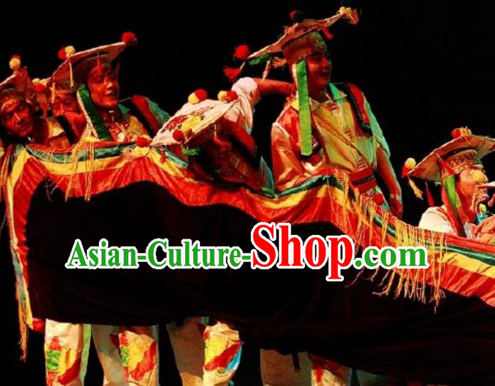 Chinese Impression of Lijiang Naxi Nationality Ethnic Ceremony Dance Stage Performance Costume for Men