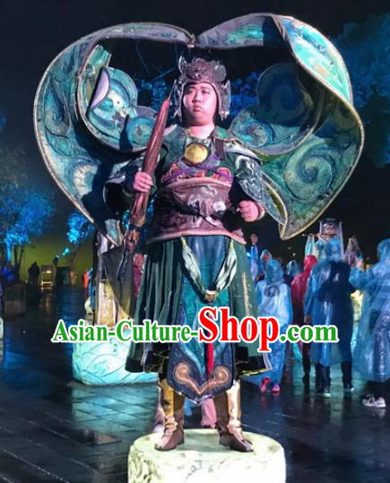 Chinese Dream Of Tao Ancient General Body Armor Stage Performance Dance Costume for Men