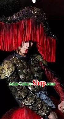 Chinese Xijiang Grand Ceremony Miao Nationality General Clothing Stage Performance Dance Costume for Men