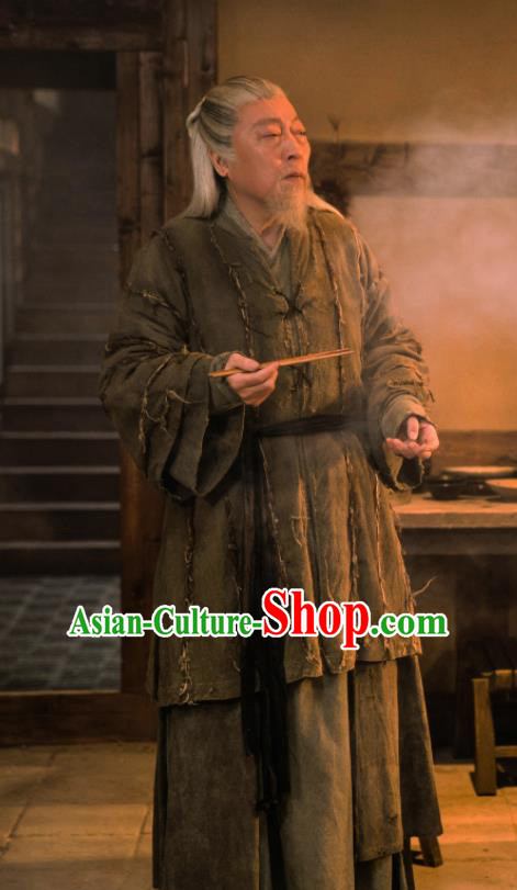 Ever Night Chinese Drama Ancient Tang Dynasty Old Civilian Swordsman Wei Guangming Costumes for Men