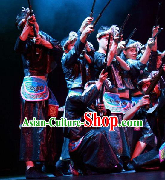 Chinese Wind Of Colorful Guizhou Miao Nationality Dance Clothing Stage Performance Dance Costume for Men