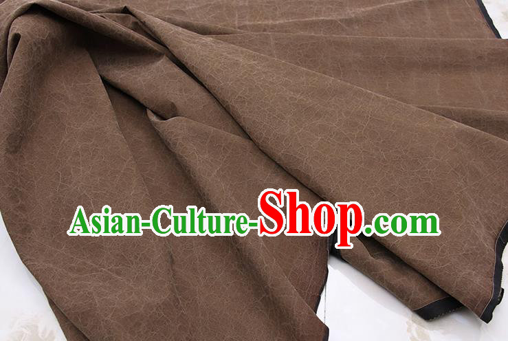 Traditional Chinese Classical Crack Pattern Brownness Gambiered Guangdong Gauze Silk Fabric Ancient Hanfu Dress Silk Cloth