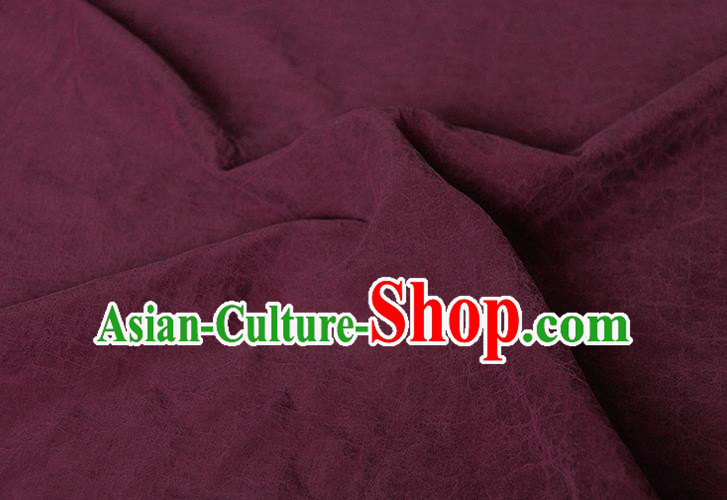Traditional Chinese Classical Crack Pattern Purple Gambiered Guangdong Gauze Silk Fabric Ancient Hanfu Dress Silk Cloth