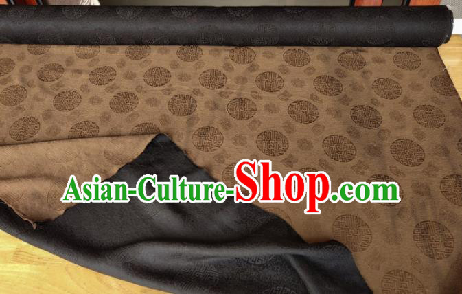Traditional Chinese Classical Longevity Pattern Black Gambiered Guangdong Gauze Silk Fabric Ancient Hanfu Dress Silk Cloth