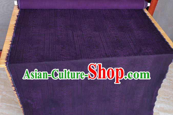 Traditional Chinese Classical Grass Pattern Purple Gambiered Guangdong Gauze Silk Fabric Ancient Hanfu Dress Silk Cloth