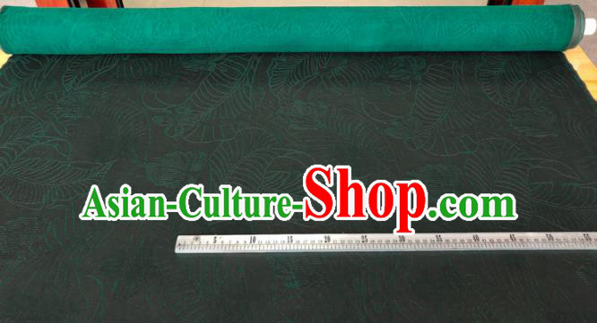 Traditional Chinese Classical Pattern Green Gambiered Guangdong Gauze Silk Fabric Ancient Hanfu Dress Silk Cloth