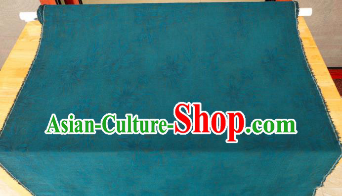 Traditional Chinese Classical Pattern Peacock Blue Gambiered Guangdong Gauze Silk Fabric Ancient Hanfu Dress Silk Cloth